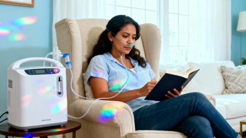 Using a portable oxygen concentrator outdoors.